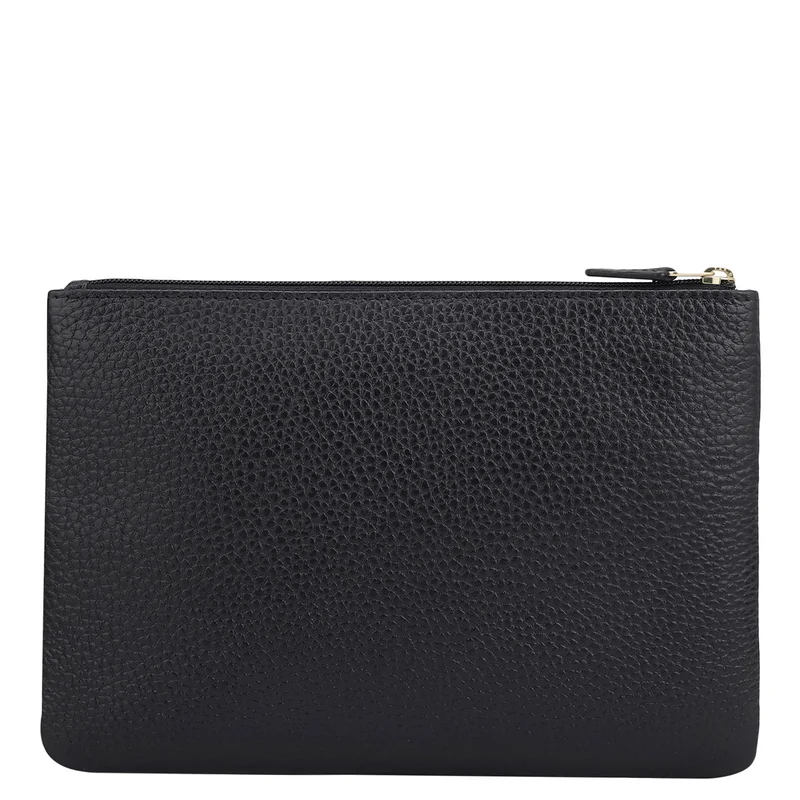 Da Milano Black Wax Leather Multi Pouch - Black  | Best Price UAE